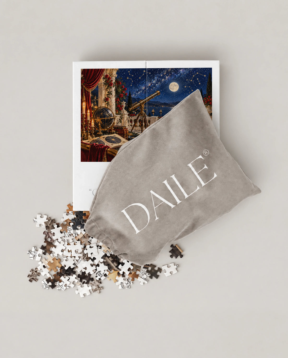 DAILE Mini set seen from above with pouch #set:mini