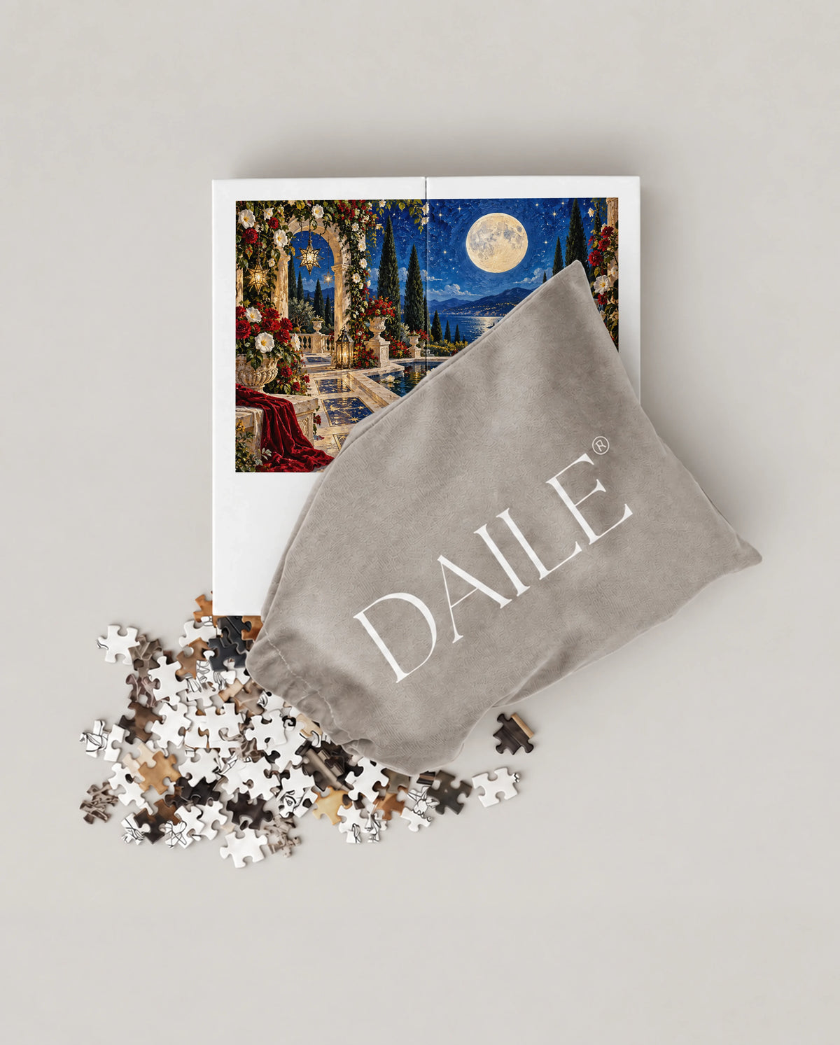DAILE Mini set seen from above with pouch #set:mini