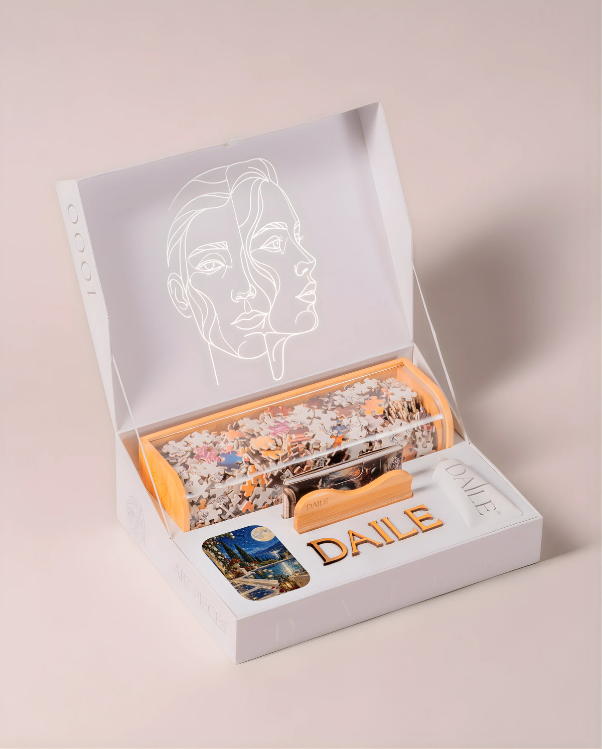 DAILE Classic gift box, open, without candle #set:classic