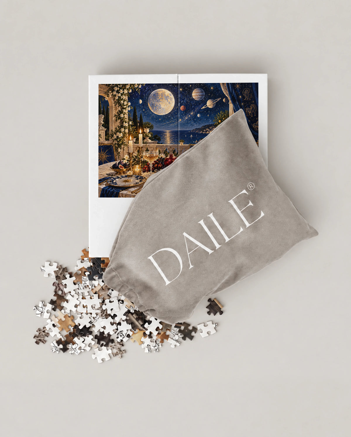DAILE Mini set seen from above with pouch #set:mini