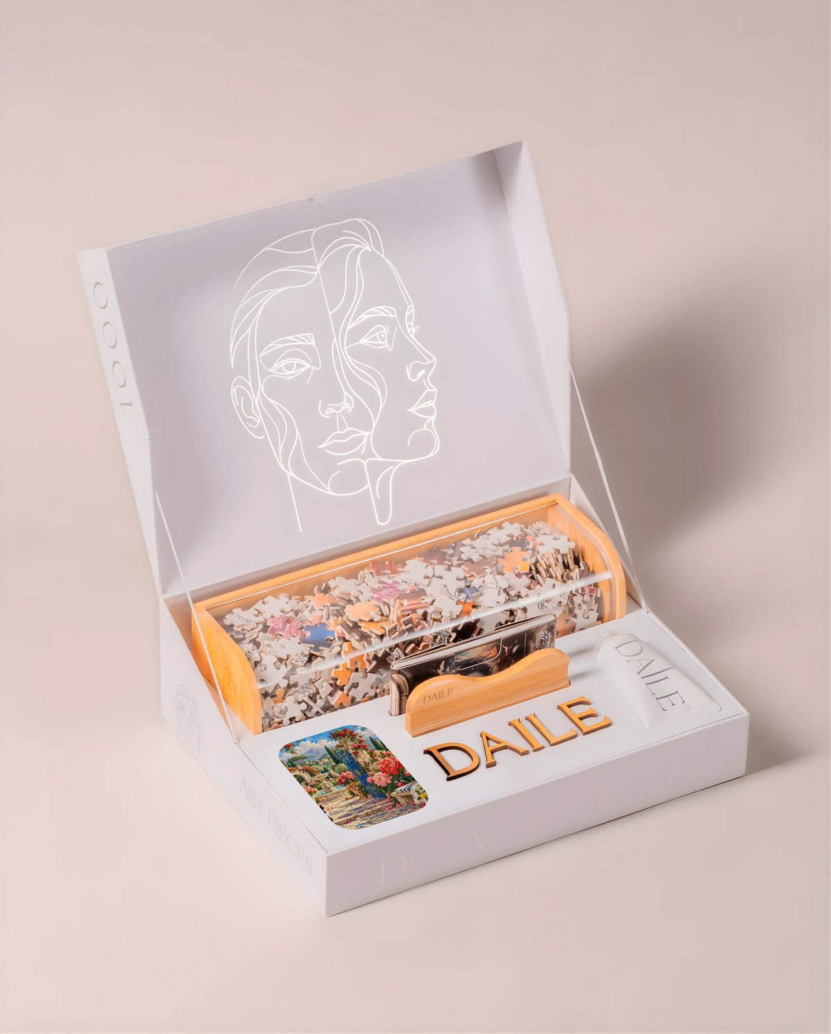 DAILE Classic gift box, open, without candle #set:classic
