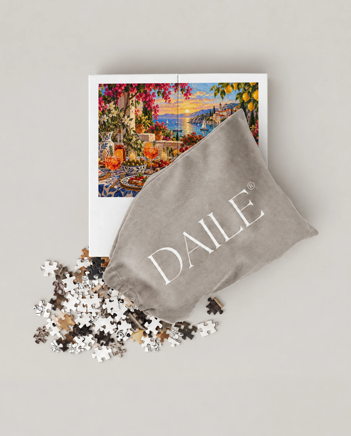 DAILE Mini set seen from above with pouch #set:mini