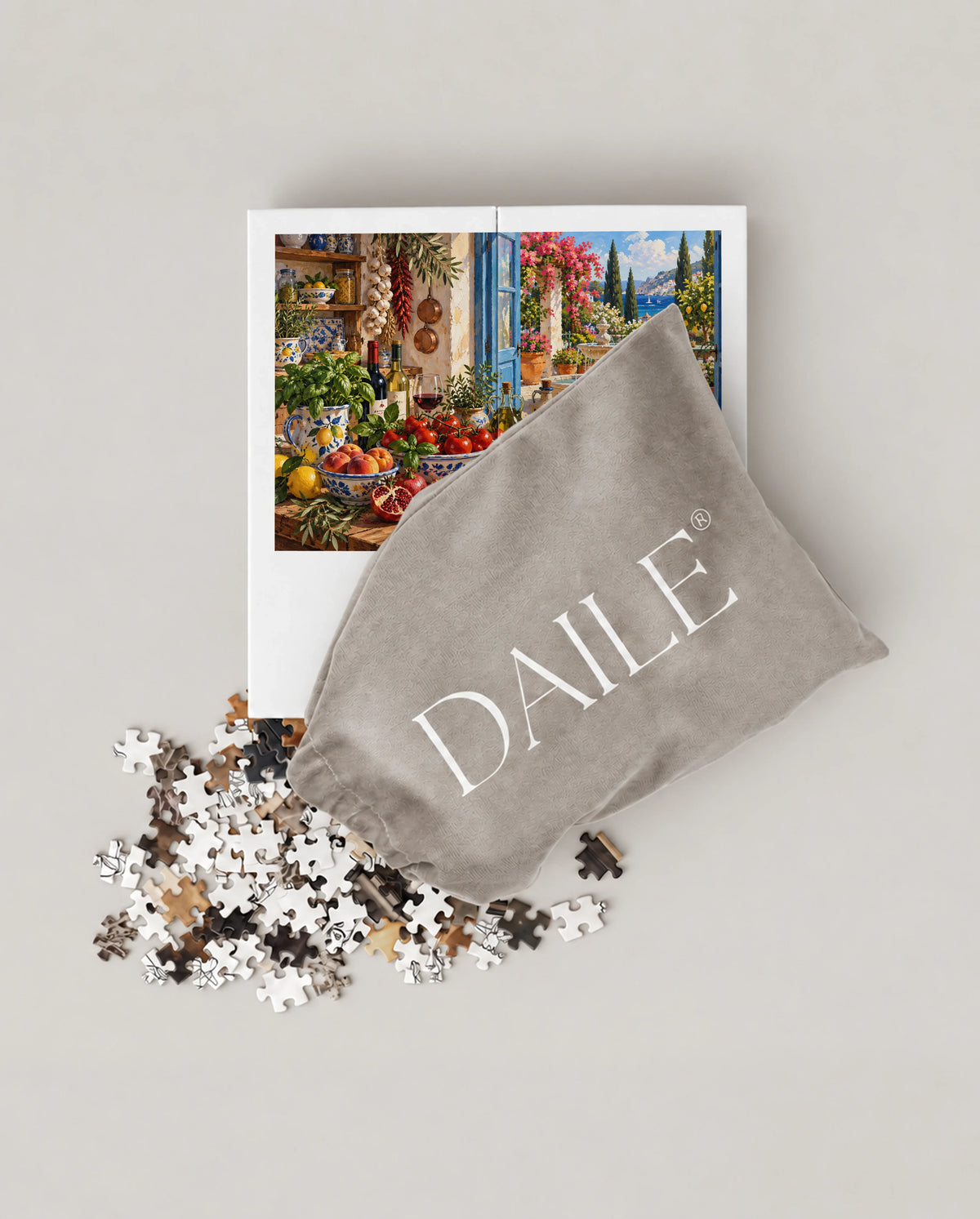 DAILE Mini set seen from above with pouch #set:mini