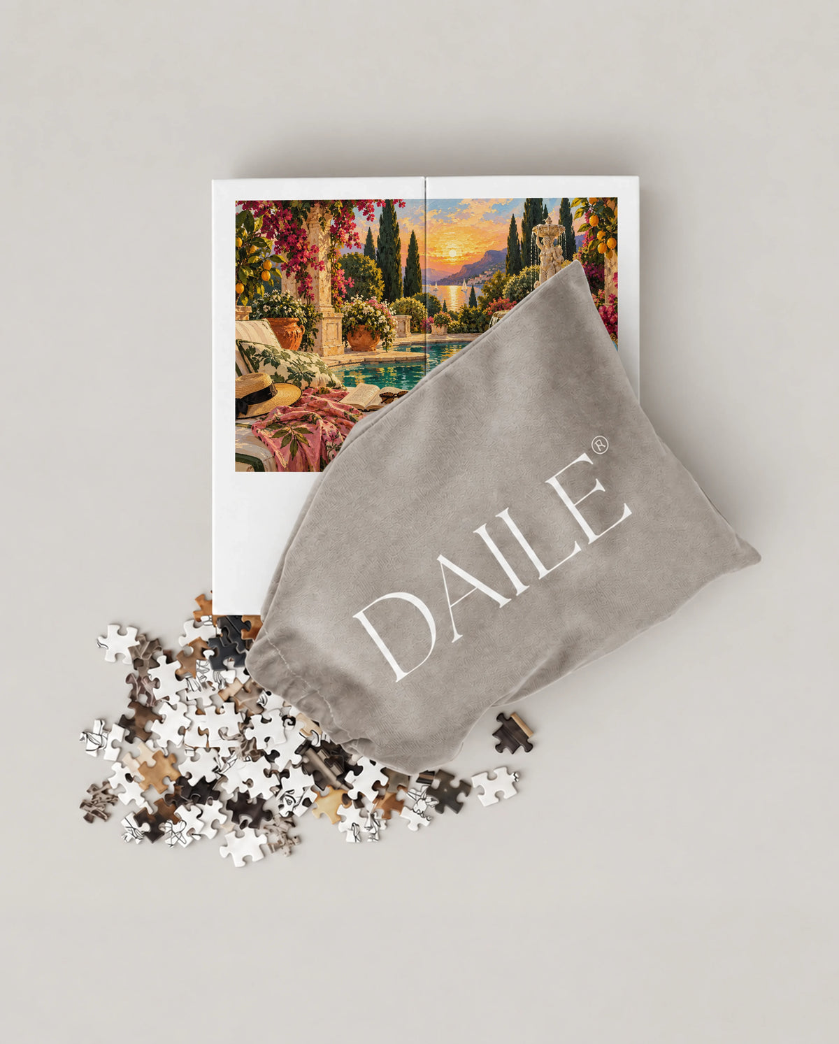 DAILE Mini set seen from above with pouch #set:mini