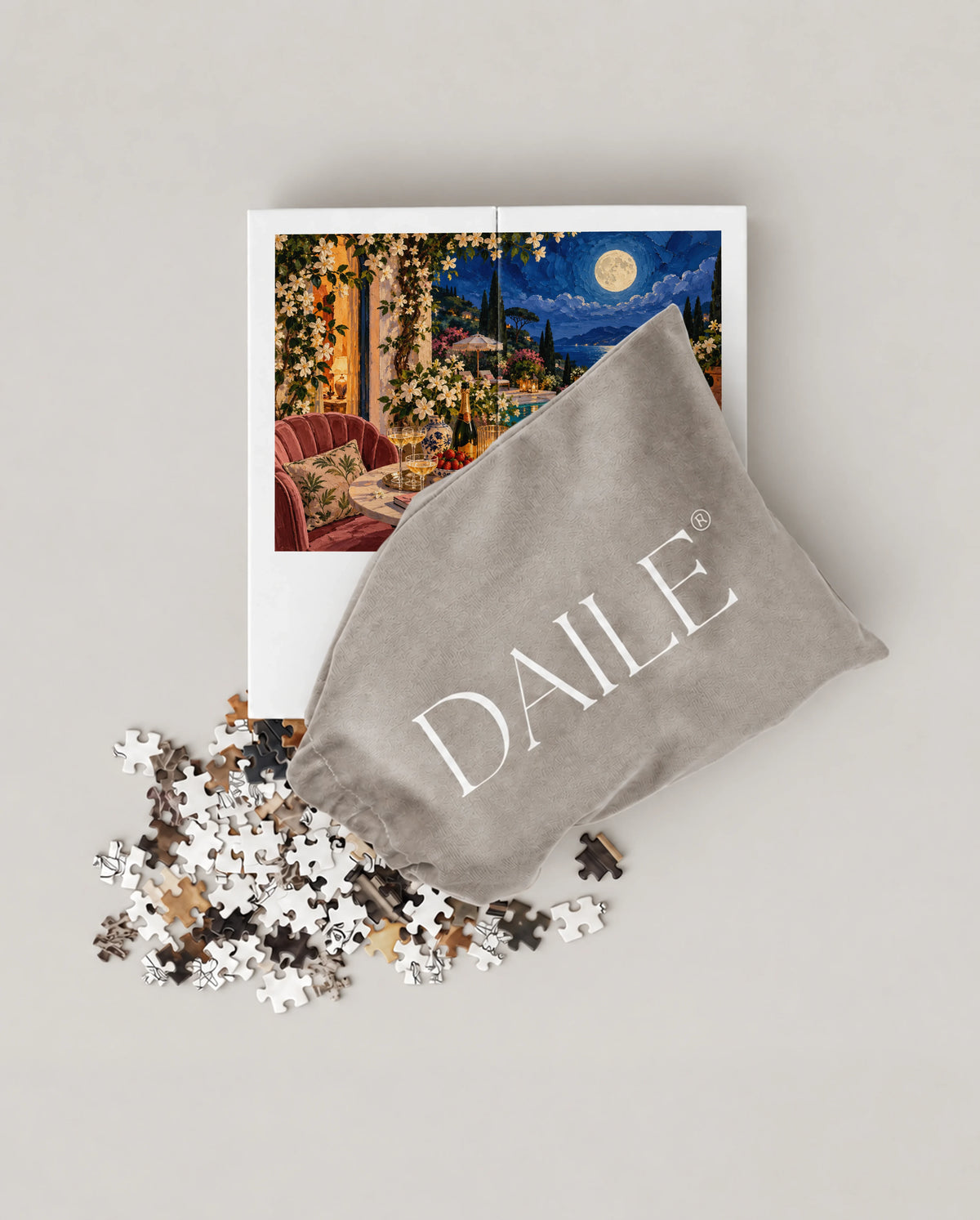 DAILE Mini set seen from above with pouch #set:mini