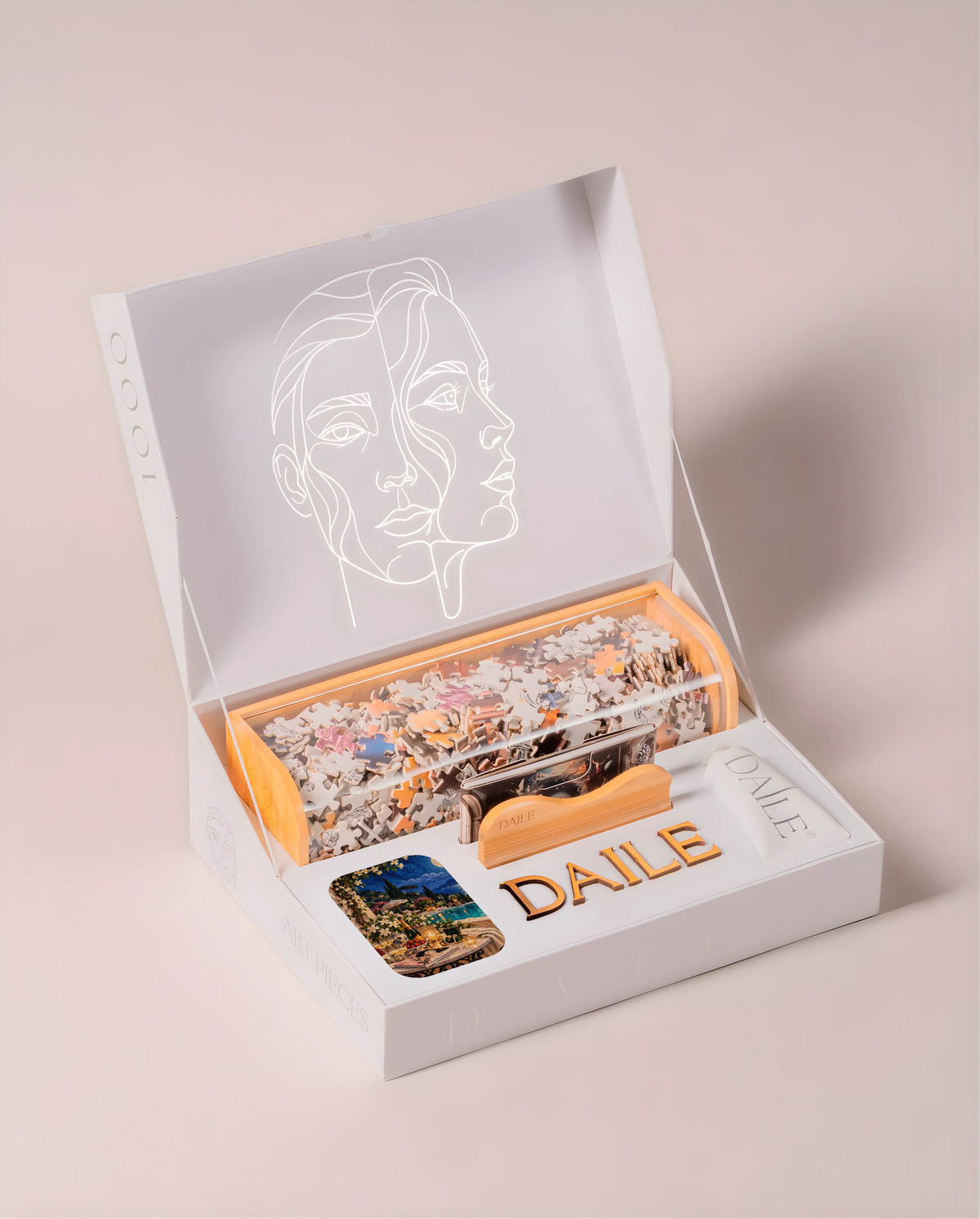 DAILE Classic gift box, open, without candle #set:classic