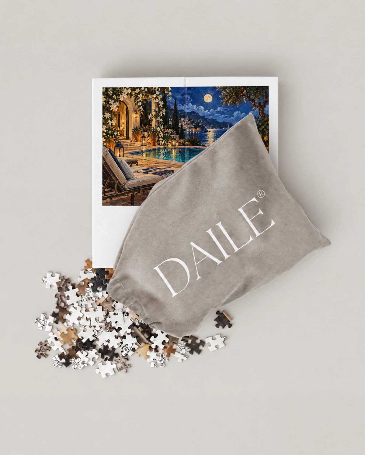 DAILE Mini set seen from above with pouch #set:mini