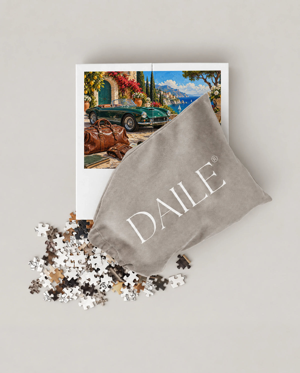 DAILE Mini set seen from above with pouch #set:mini
