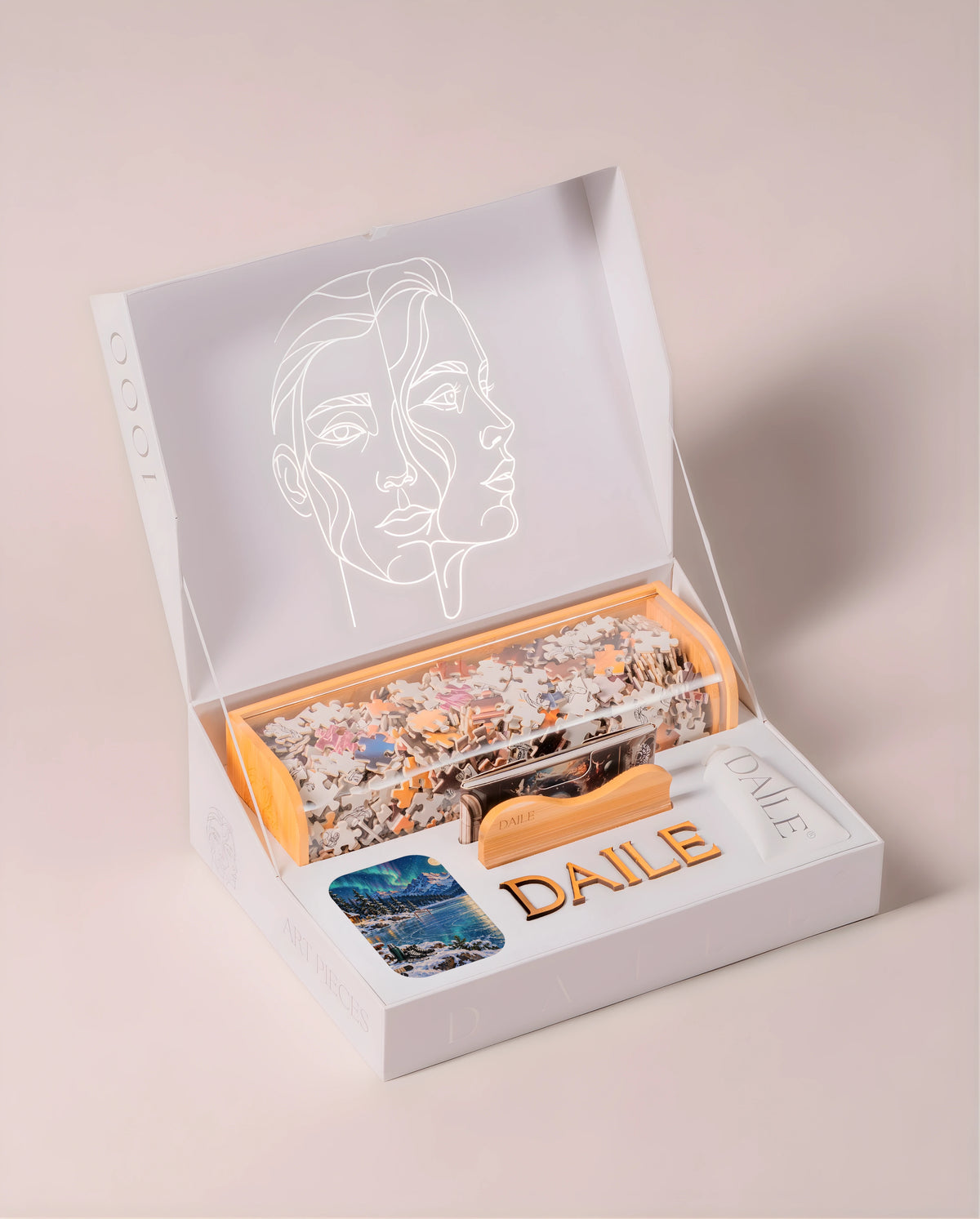 DAILE Classic gift box, open, without candle #set:classic