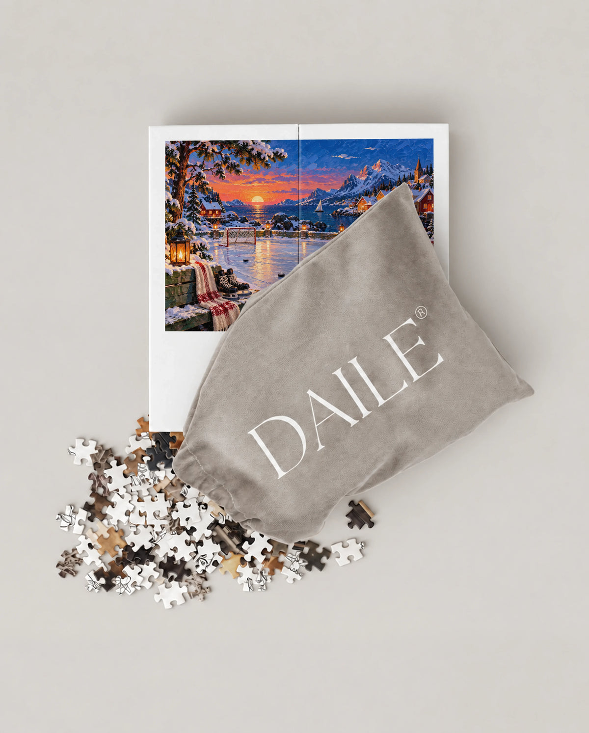 DAILE Mini set seen from above with pouch #set:mini