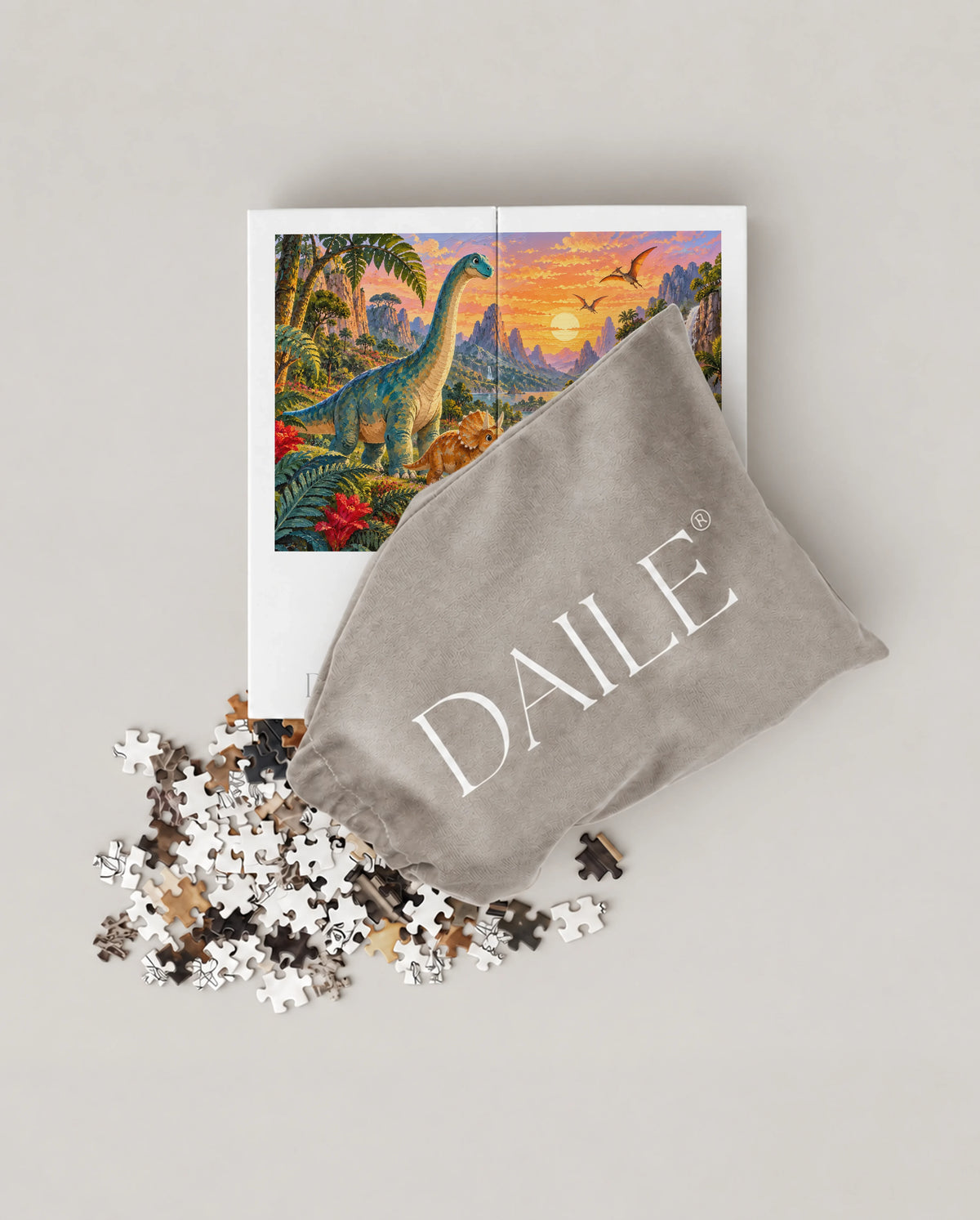 DAILE Mini set seen from above with pouch #set:mini