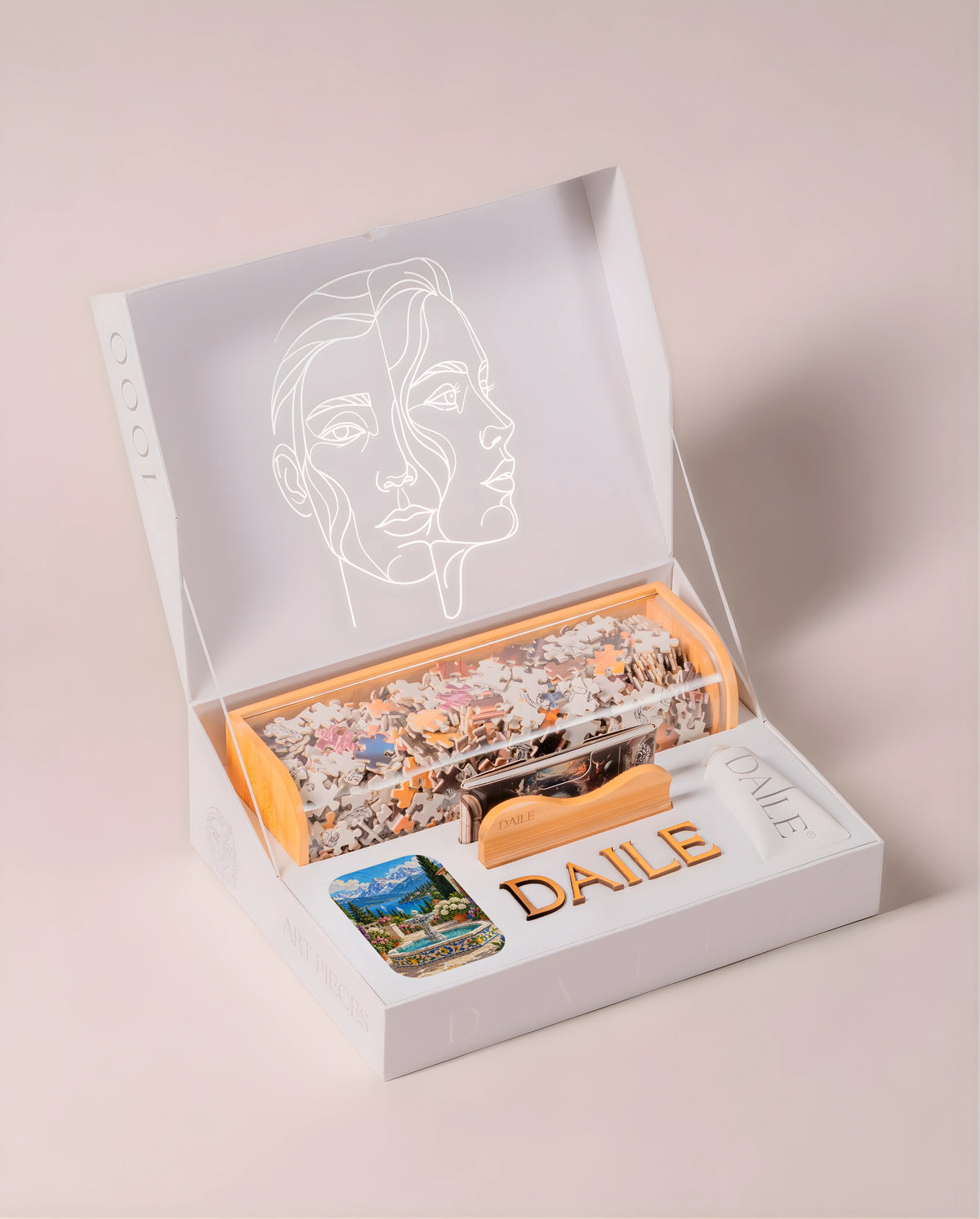 DAILE Classic gift box, open, without candle #set:classic