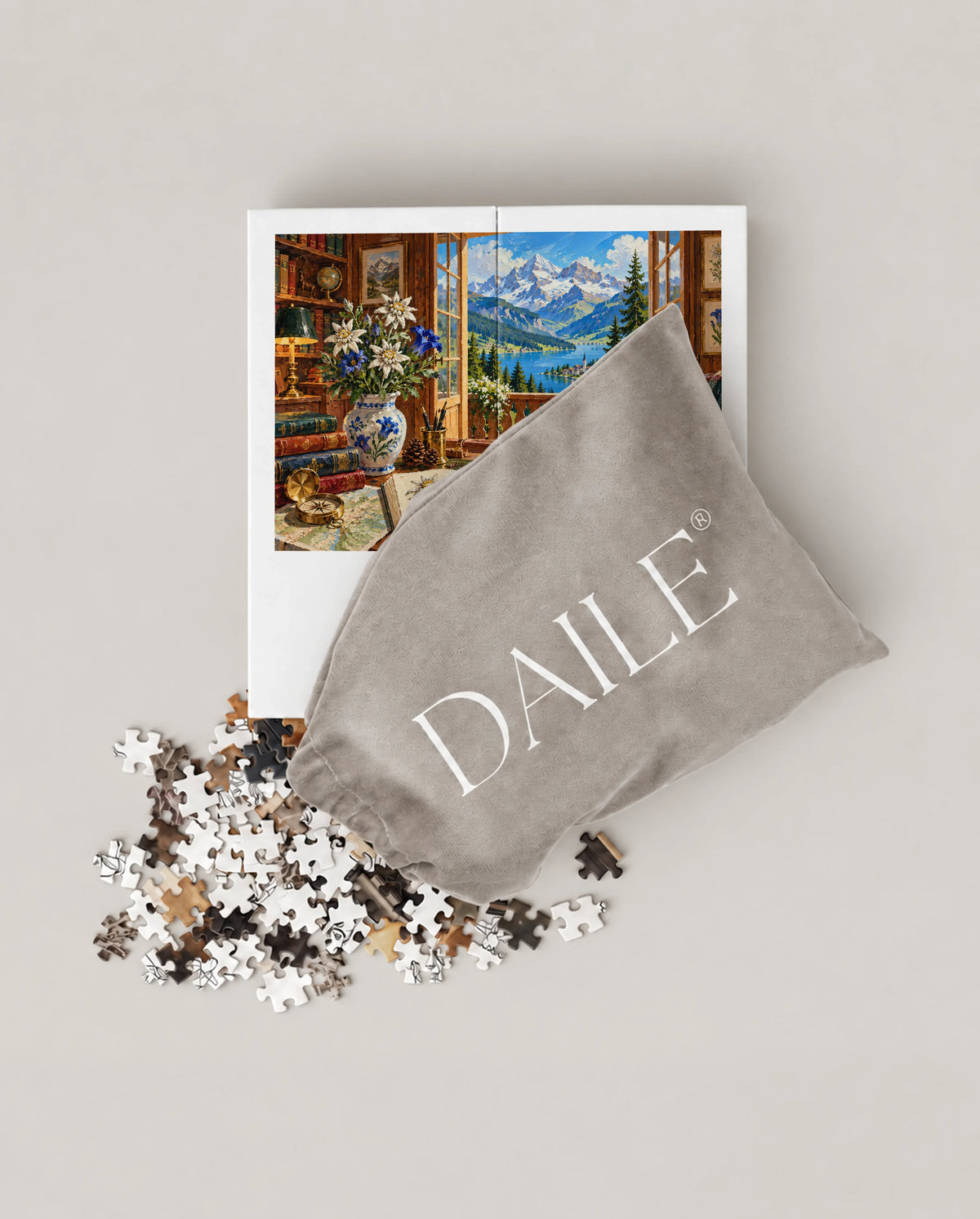 DAILE Mini set seen from above with pouch #set:mini