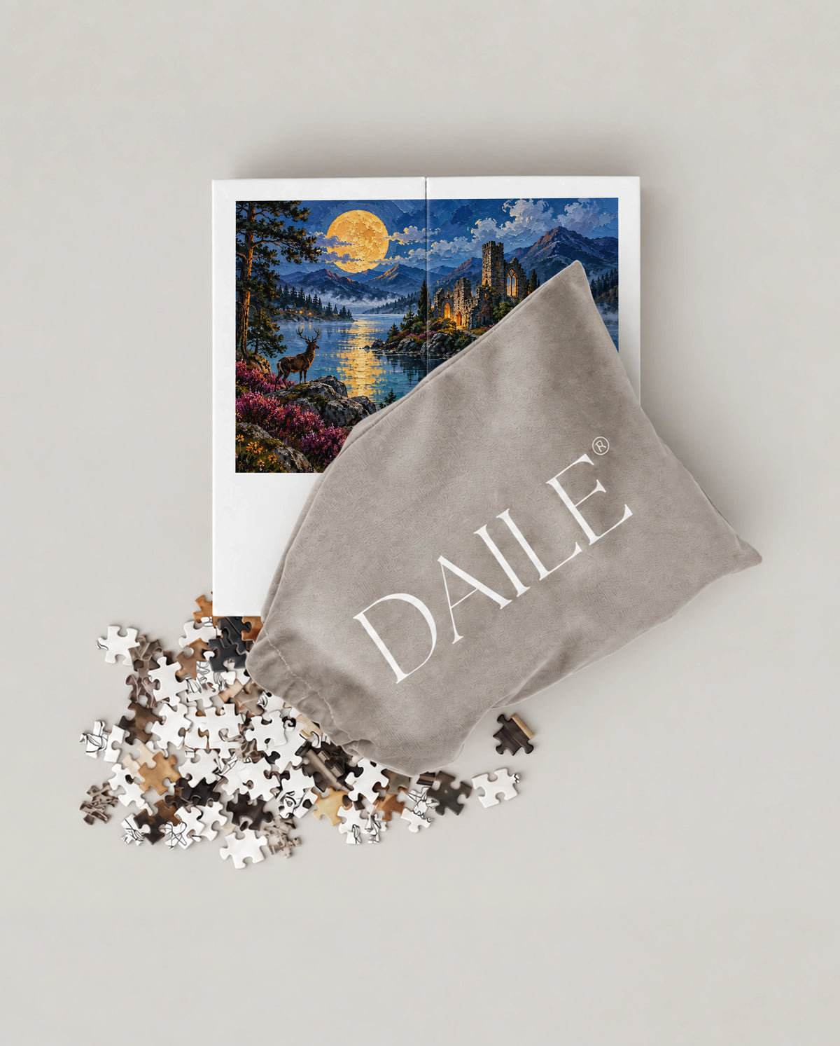 DAILE Mini set seen from above with pouch #set:mini