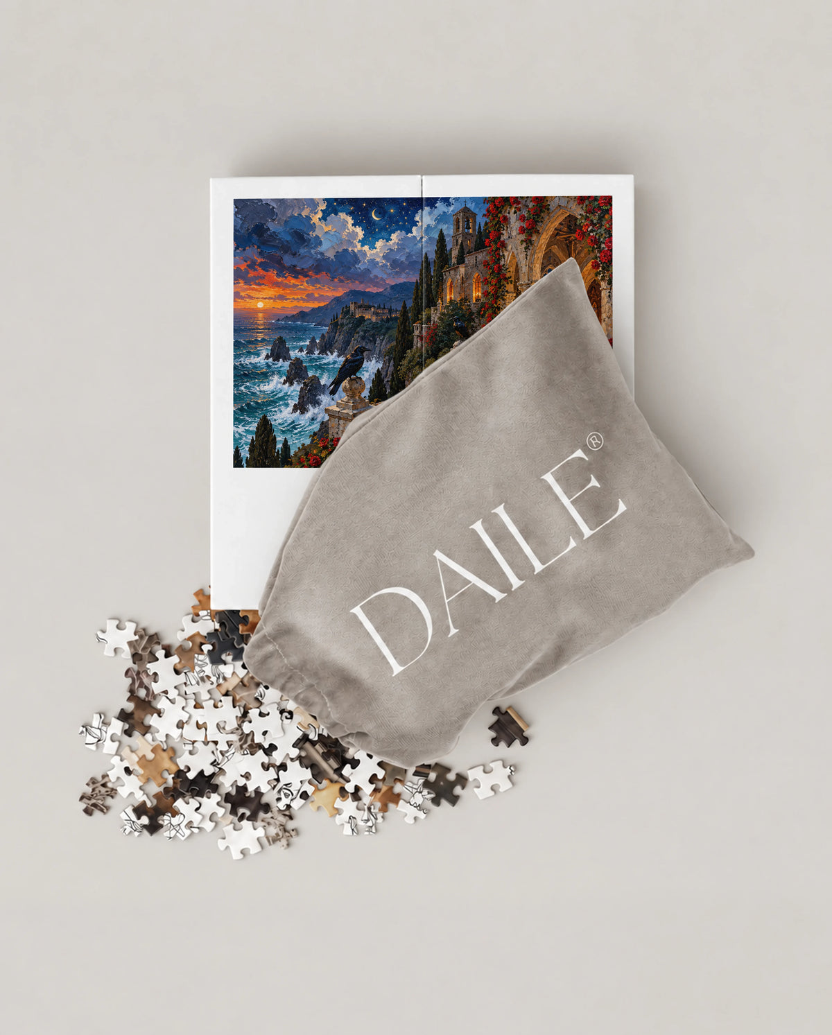 DAILE Mini set seen from above with pouch #set:mini