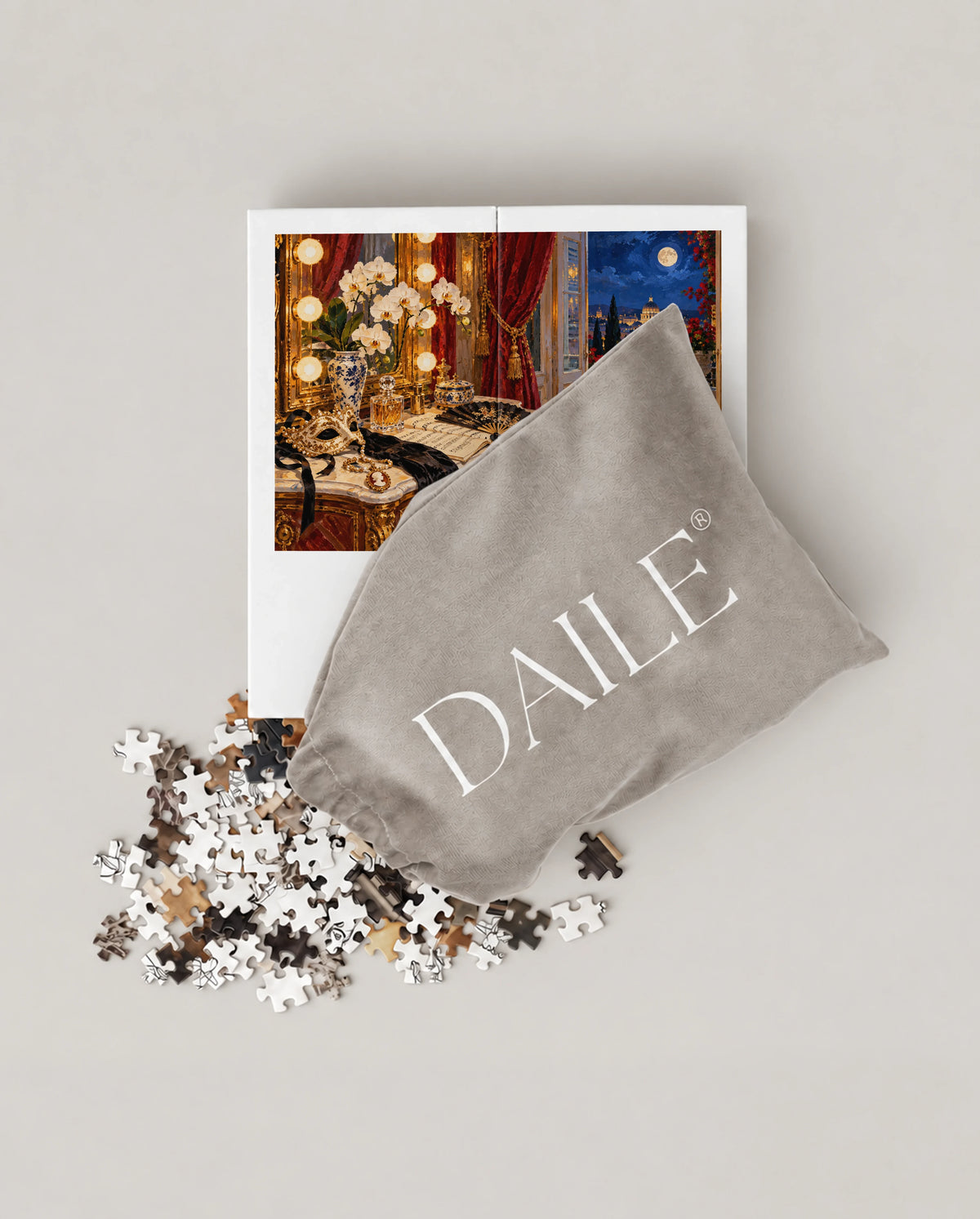 DAILE Mini set seen from above with pouch #set:mini