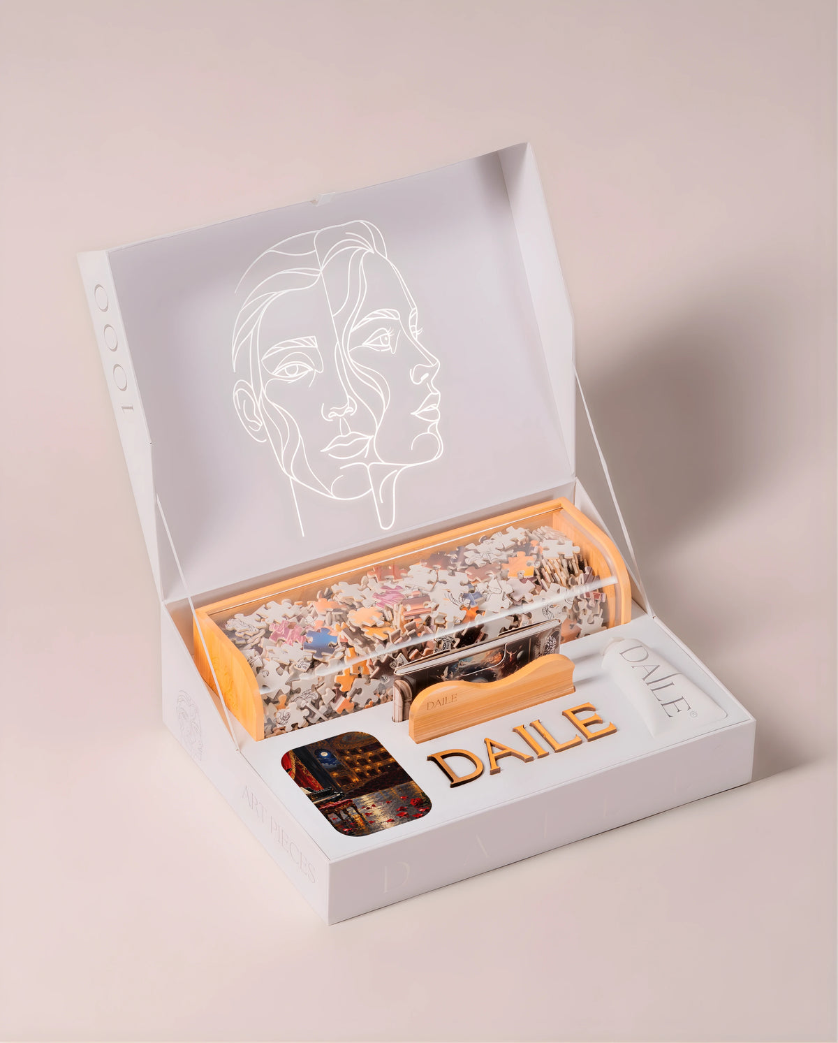 DAILE Classic gift box, open, without candle #set:classic