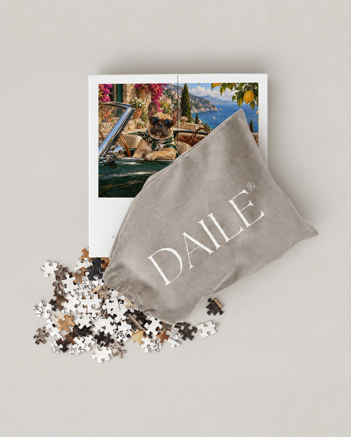 DAILE Mini set seen from above with pouch #set:mini