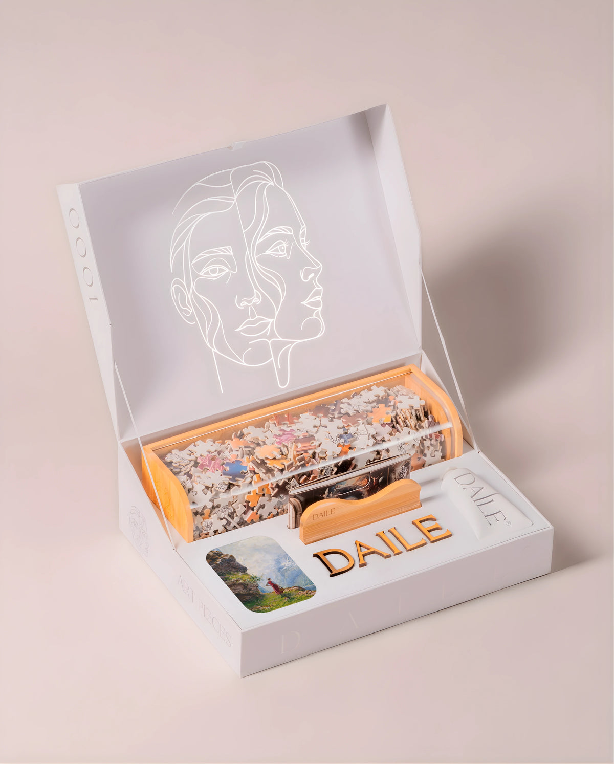 DAILE Classic gift box, open, without candle #set:classic