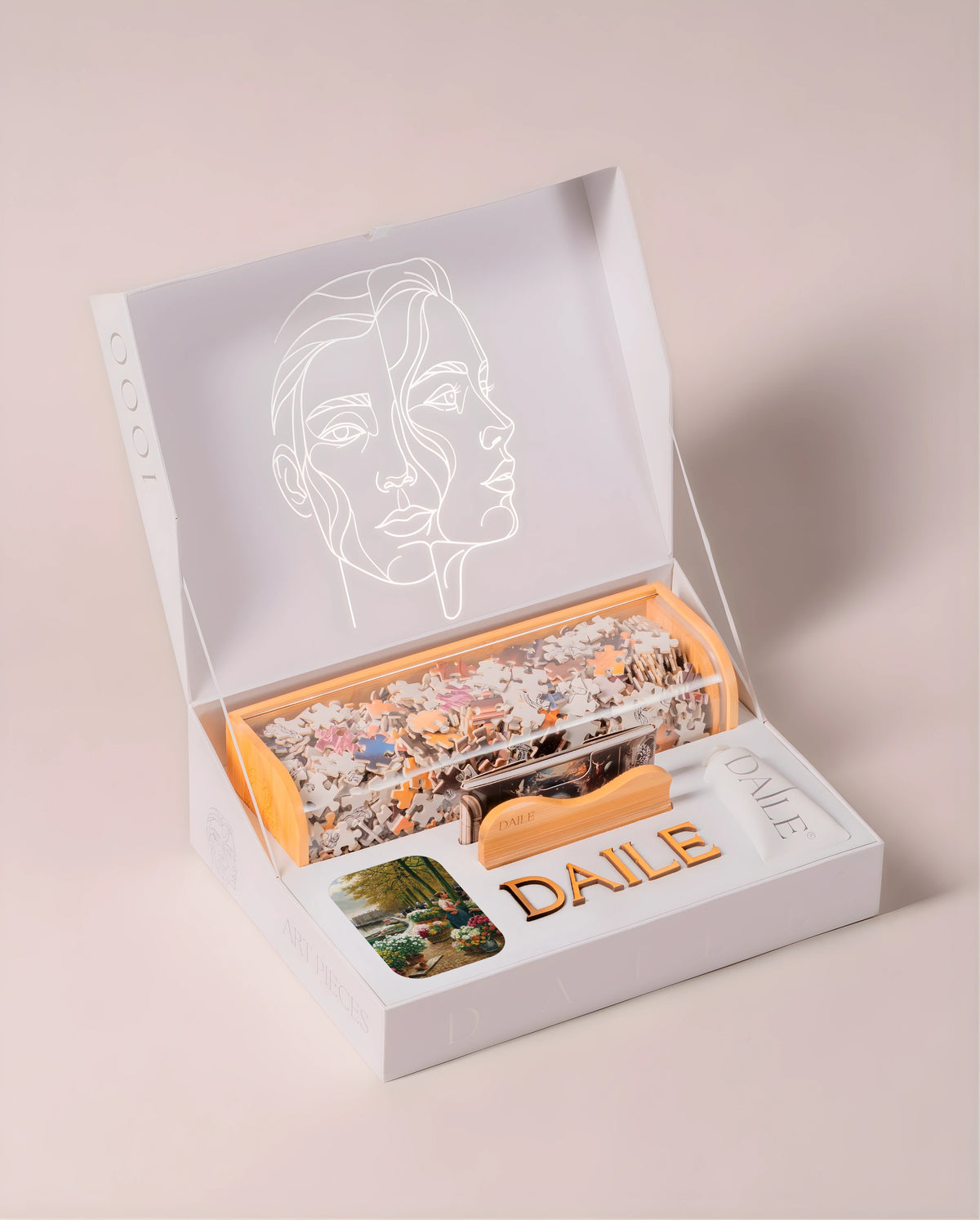 DAILE Classic gift box, open, without candle #set:classic