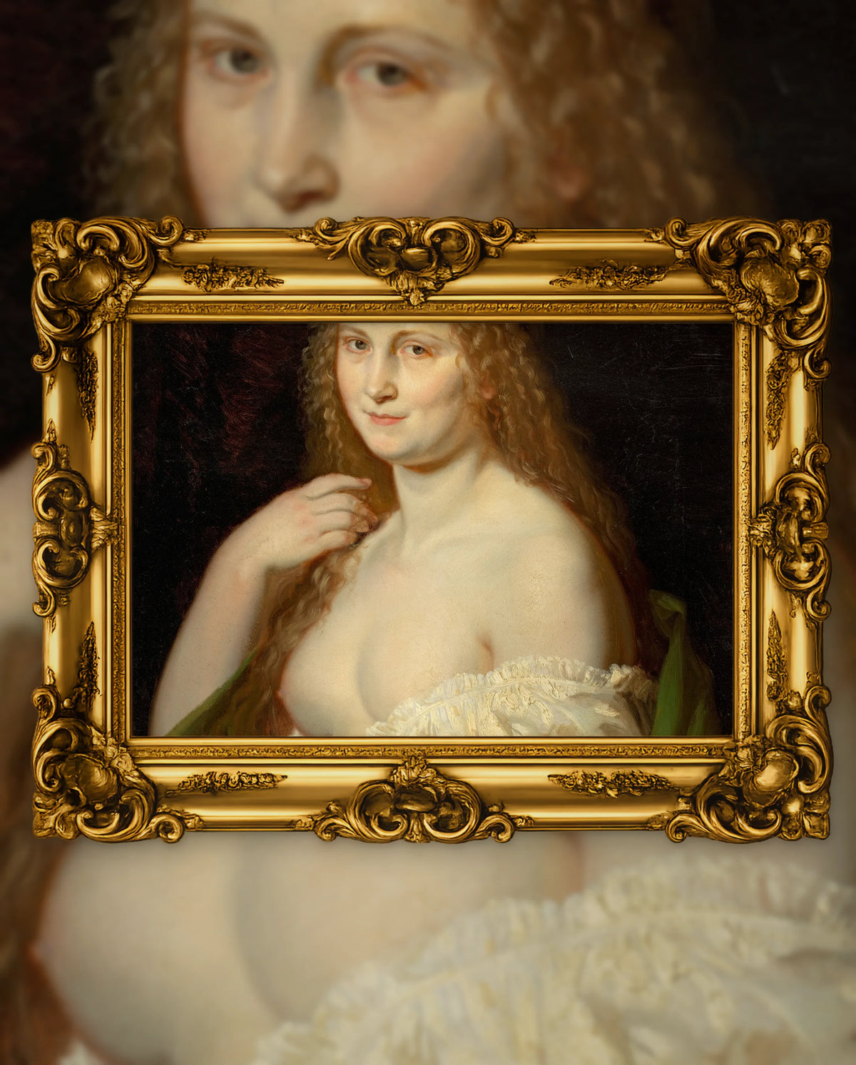 Josef Mánes’s Josefina in an ornate gold frame, fine art jigsaw puzzle