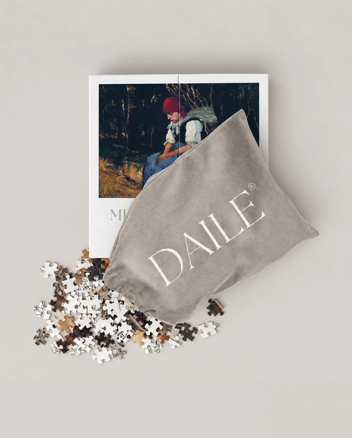 DAILE Mini set seen from above with pouch #set:mini