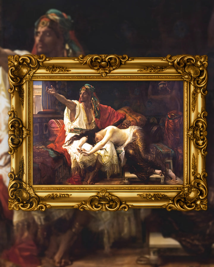 Cabanel’s Thamar in an ornate gold frame, fine art jigsaw puzzle
