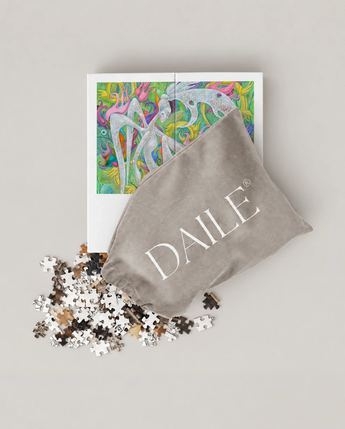 DAILE Mini set seen from above with pouch #set:mini